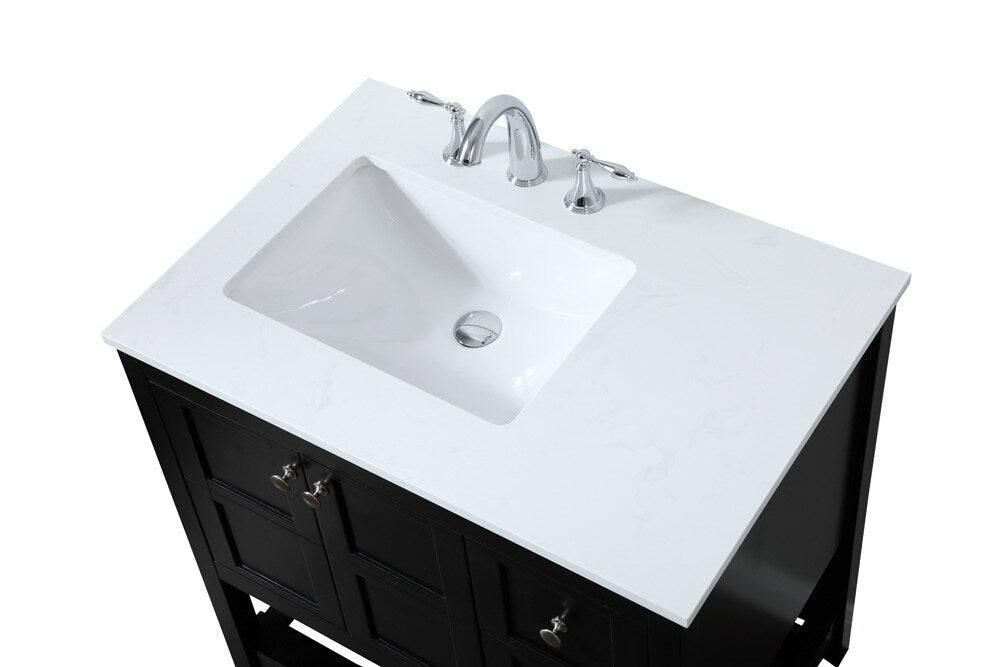 Elegant Furniture & Lighting - Theo 32 inch Single bathroom vanity in black - VF16432BK veiw 3