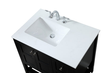 Elegant Furniture & Lighting - Theo 32 inch Single bathroom vanity in black - VF16432BK veiw 3