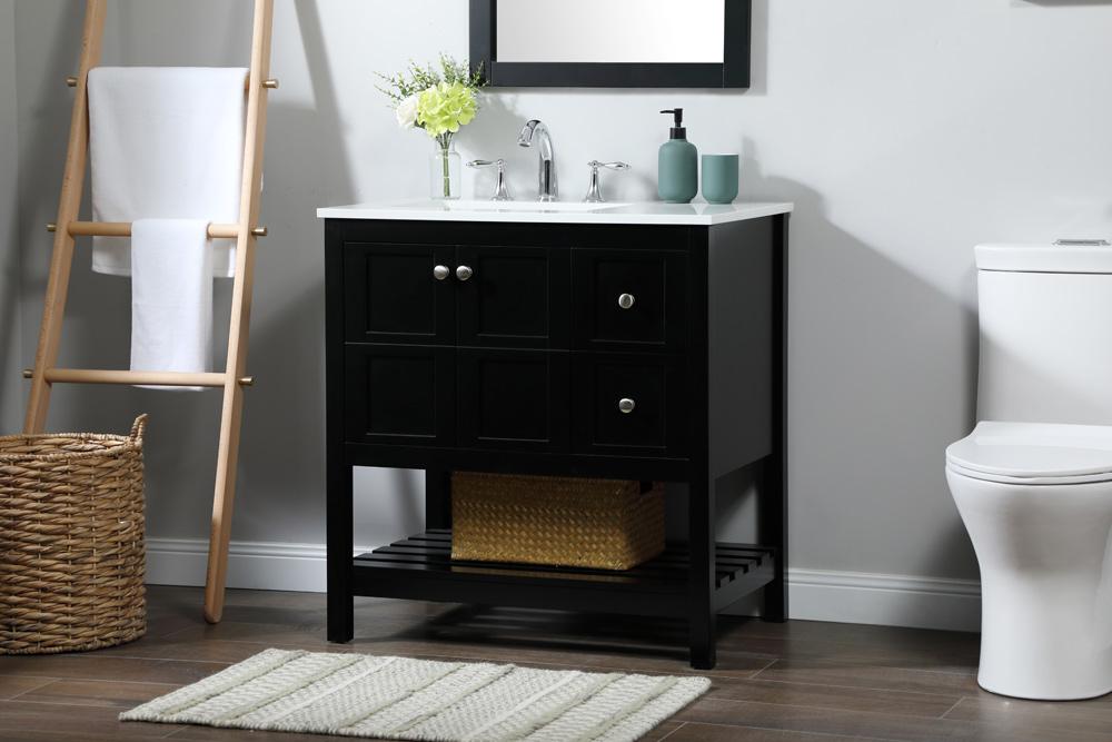 Elegant Furniture & Lighting - Theo 32 inch Single bathroom vanity in black - VF16432BK veiw 9