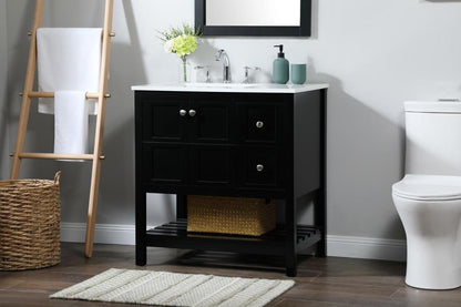 Elegant Furniture & Lighting - Theo 32 inch Single bathroom vanity in black - VF16432BK veiw 9