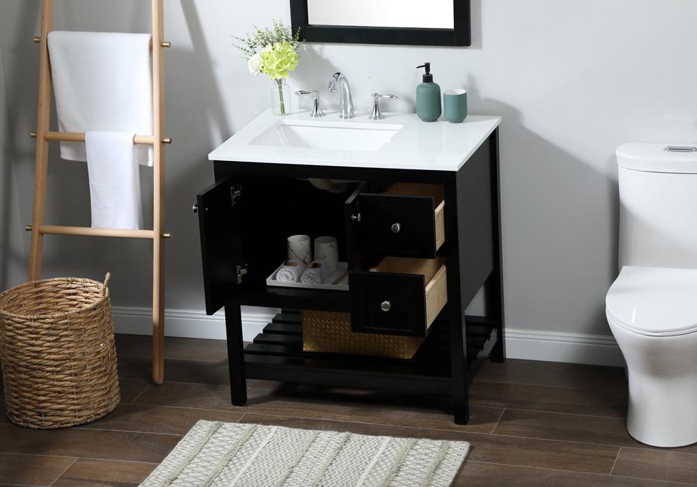 Elegant Furniture & Lighting - Theo 32 inch Single bathroom vanity in black - VF16432BK veiw 10