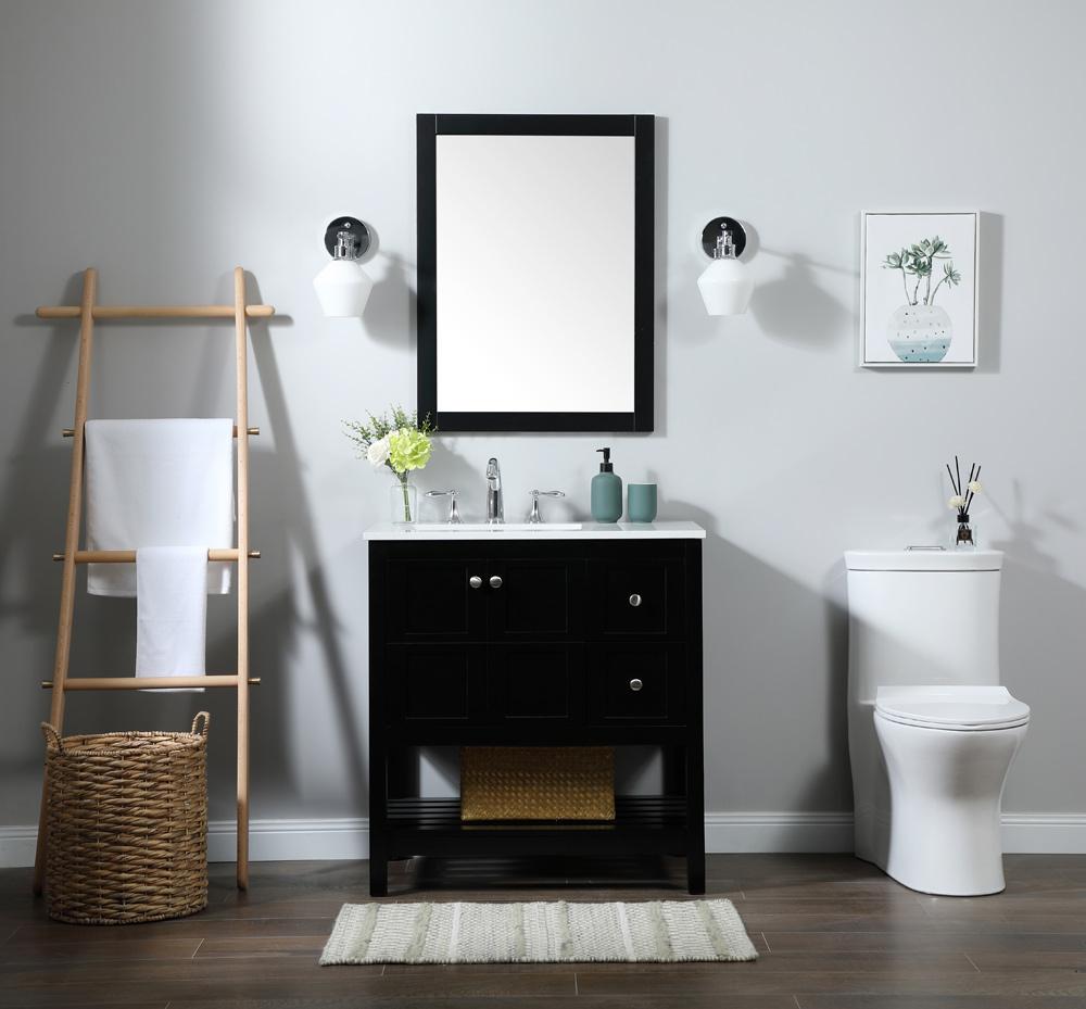 Elegant Furniture & Lighting - Theo 32 inch Single bathroom vanity in black - VF16432BK veiw 11