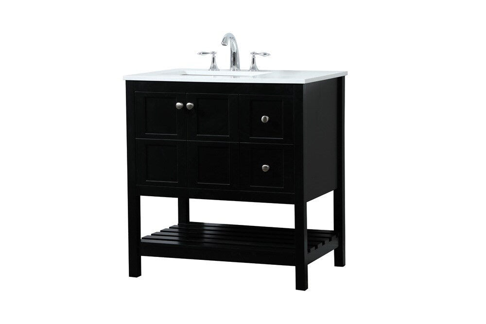 Elegant Furniture & Lighting - Theo 32 inch Single bathroom vanity in black - VF16432BK veiw 14