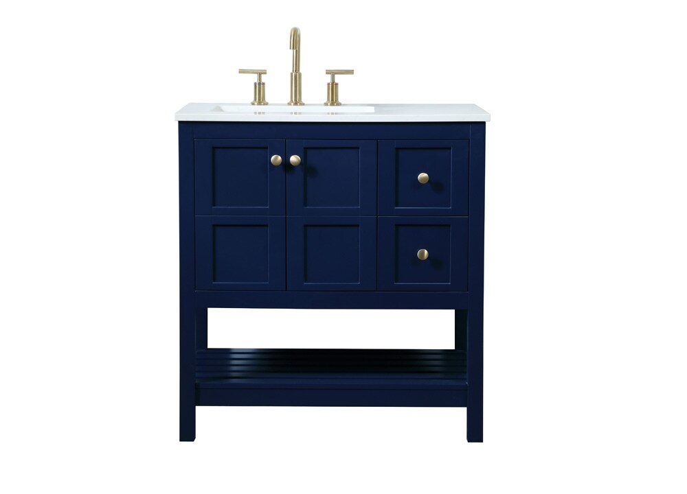 Elegant Furniture & Lighting - Theo 32 inch Single bathroom vanity in blue - VF16432BL veiw 1