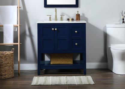 Elegant Furniture & Lighting - Theo 32 inch Single bathroom vanity in blue - VF16432BL veiw 2