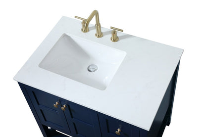 Elegant Furniture & Lighting - Theo 32 inch Single bathroom vanity in blue - VF16432BL veiw 3