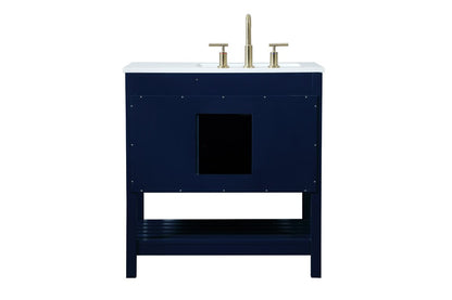 Elegant Furniture & Lighting - Theo 32 inch Single bathroom vanity in blue - VF16432BL veiw 8