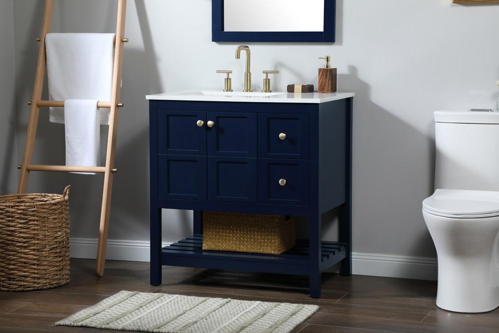 Elegant Furniture & Lighting - Theo 32 inch Single bathroom vanity in blue - VF16432BL veiw 9