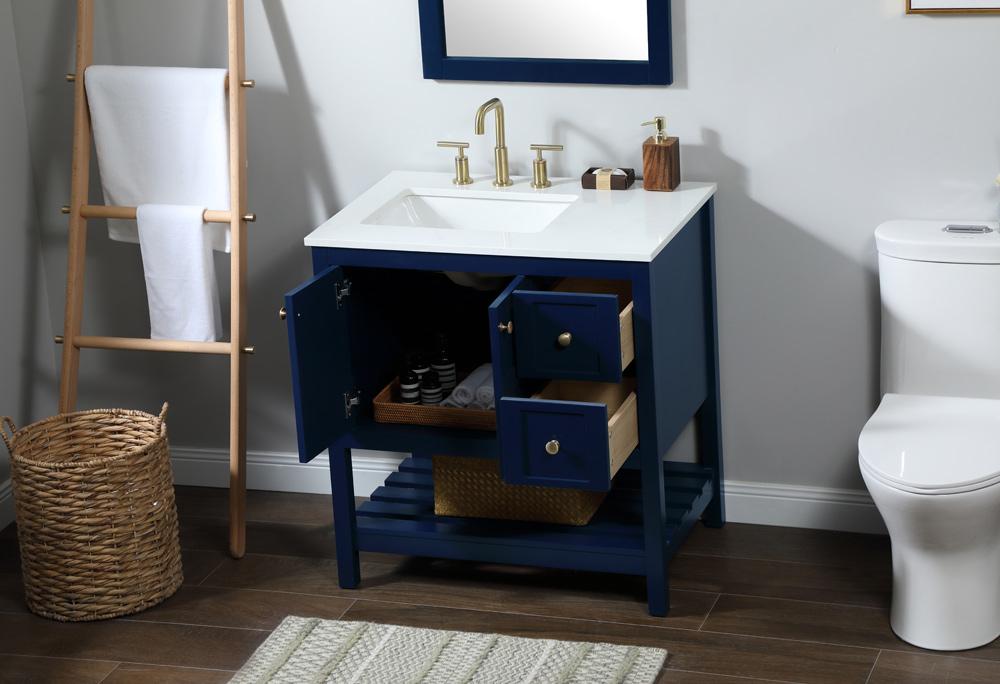 Elegant Furniture & Lighting - Theo 32 inch Single bathroom vanity in blue - VF16432BL veiw 10