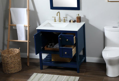 Elegant Furniture & Lighting - Theo 32 inch Single bathroom vanity in blue - VF16432BL veiw 10