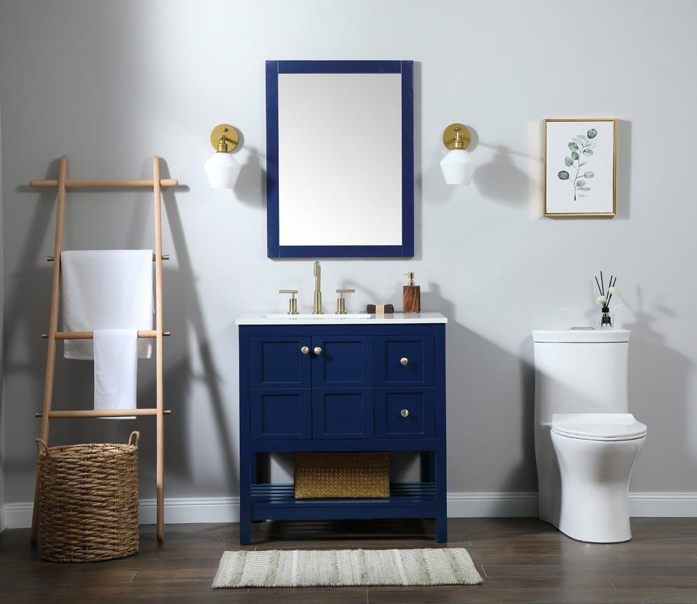 Elegant Furniture & Lighting - Theo 32 inch Single bathroom vanity in blue - VF16432BL veiw 11