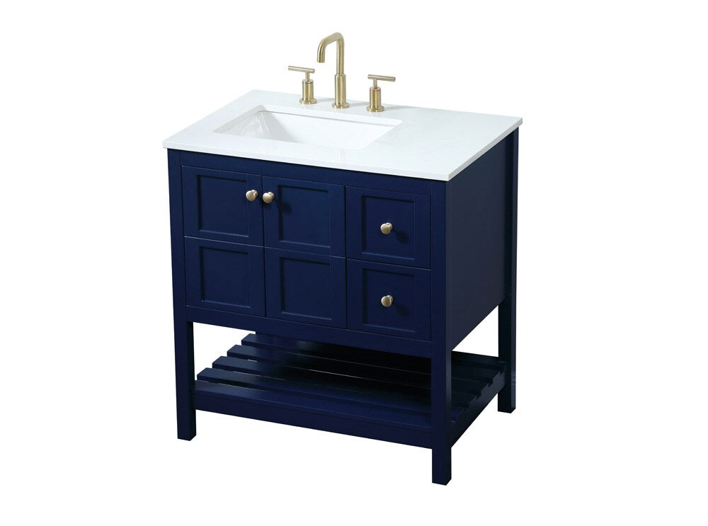 Elegant Furniture & Lighting - Theo 32 inch Single bathroom vanity in blue - VF16432BL veiw 15