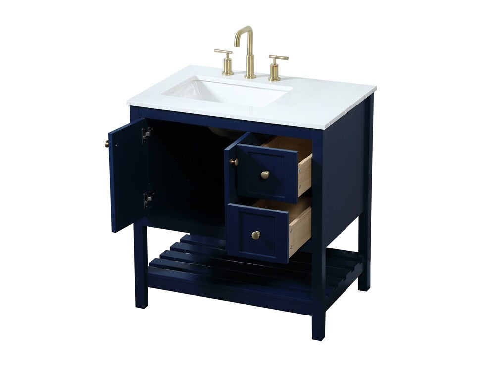 Elegant Furniture & Lighting - Theo 32 inch Single bathroom vanity in blue - VF16432BL veiw 16