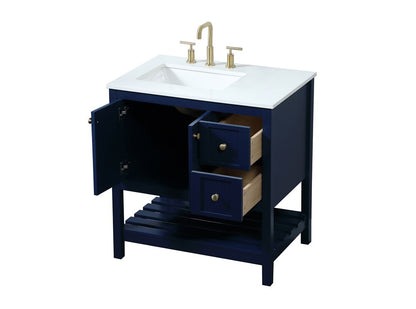 Elegant Furniture & Lighting - Theo 32 inch Single bathroom vanity in blue - VF16432BL veiw 16