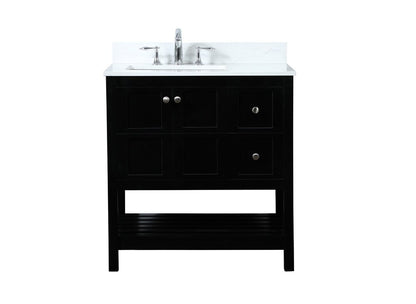 Elegant Furniture & Lighting - Theo 32 inch Single bathroom vanity in black with backsplash - VF16432BK-BS veiw 1