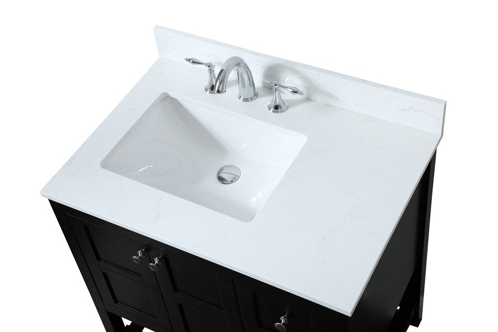 Elegant Furniture & Lighting - Theo 32 inch Single bathroom vanity in black with backsplash - VF16432BK-BS veiw 3