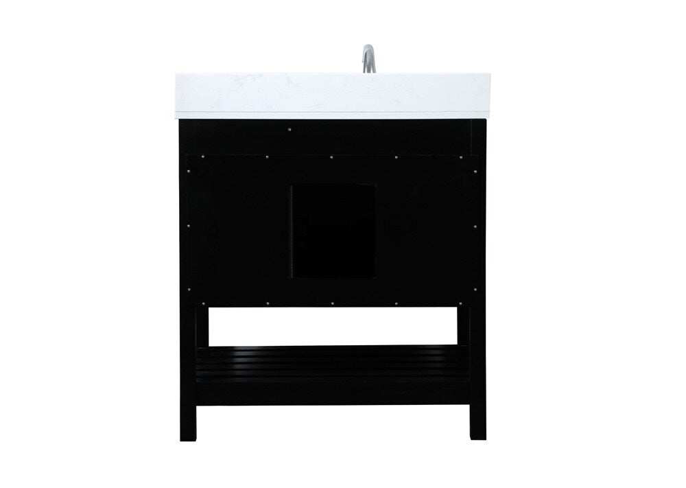 Elegant Furniture & Lighting - Theo 32 inch Single bathroom vanity in black with backsplash - VF16432BK-BS veiw 8