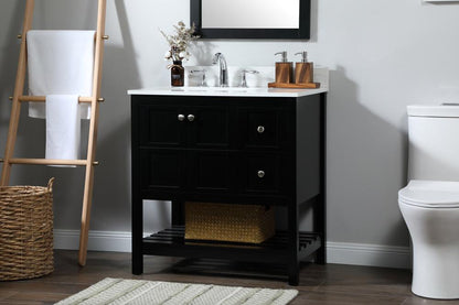 Elegant Furniture & Lighting - Theo 32 inch Single bathroom vanity in black with backsplash - VF16432BK-BS veiw 9