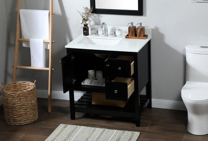 Elegant Furniture & Lighting - Theo 32 inch Single bathroom vanity in black with backsplash - VF16432BK-BS veiw 10