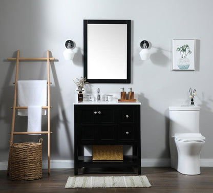 Elegant Furniture & Lighting - Theo 32 inch Single bathroom vanity in black with backsplash - VF16432BK-BS veiw 11