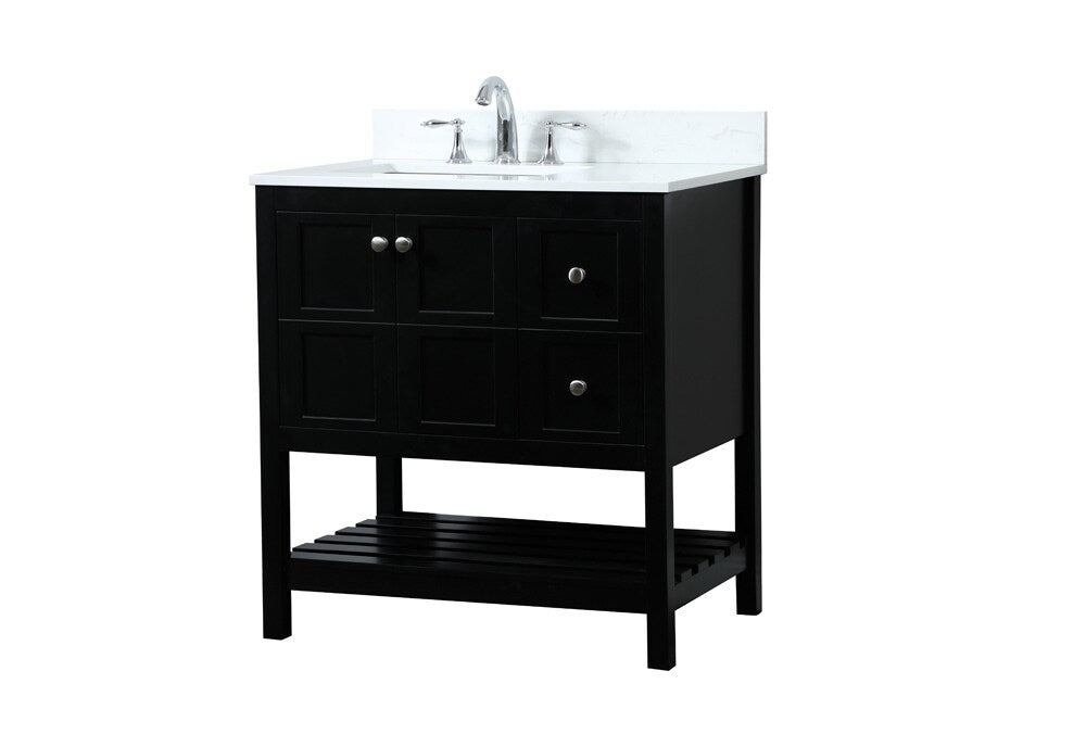Elegant Furniture & Lighting - Theo 32 inch Single bathroom vanity in black with backsplash - VF16432BK-BS veiw 14