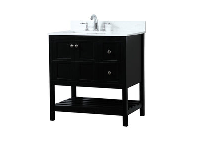 Elegant Furniture & Lighting - Theo 32 inch Single bathroom vanity in black with backsplash - VF16432BK-BS veiw 14