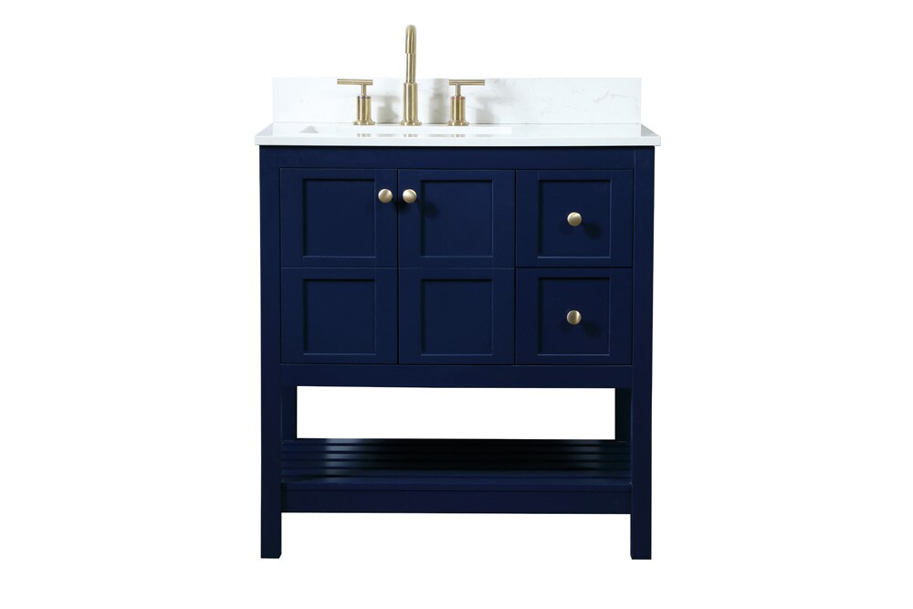 Elegant Furniture & Lighting - Theo 32 inch Single bathroom vanity in blue with backsplash - VF16432BL-BS veiw 1