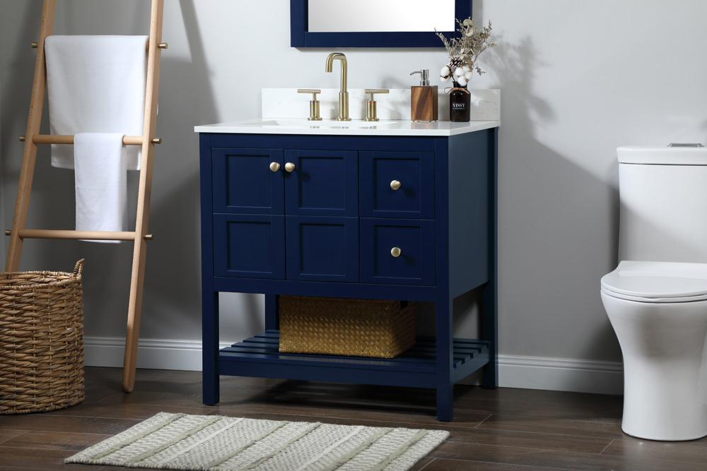 Elegant Furniture & Lighting - Theo 32 inch Single bathroom vanity in blue with backsplash - VF16432BL-BS veiw 9