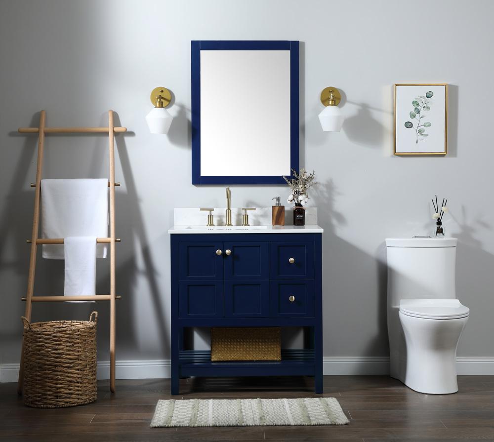 Elegant Furniture & Lighting - Theo 32 inch Single bathroom vanity in blue with backsplash - VF16432BL-BS veiw 11