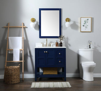 Elegant Furniture & Lighting - Theo 32 inch Single bathroom vanity in blue with backsplash - VF16432BL-BS veiw 11