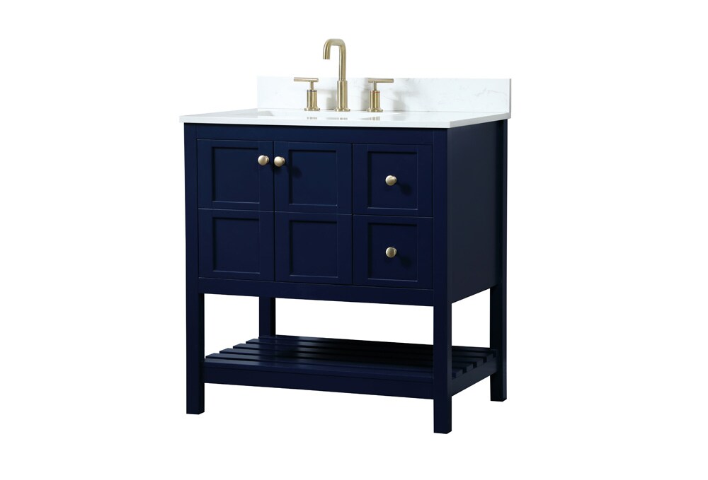 Elegant Furniture & Lighting - Theo 32 inch Single bathroom vanity in blue with backsplash - VF16432BL-BS veiw 14
