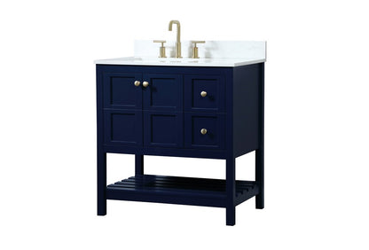 Elegant Furniture & Lighting - Theo 32 inch Single bathroom vanity in blue with backsplash - VF16432BL-BS veiw 14