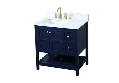 Elegant Furniture & Lighting - Theo 32 inch Single bathroom vanity in blue with backsplash - VF16432BL-BS veiw 15