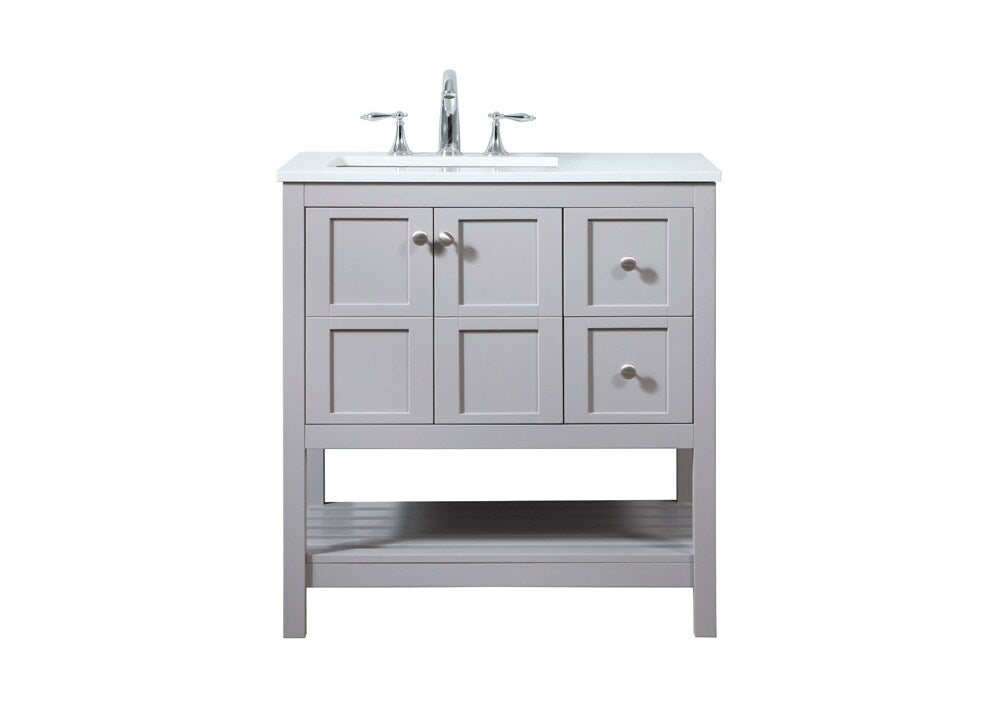 Elegant Furniture & Lighting - Theo 32 inch Single bathroom vanity in grey - VF16432GR veiw 1