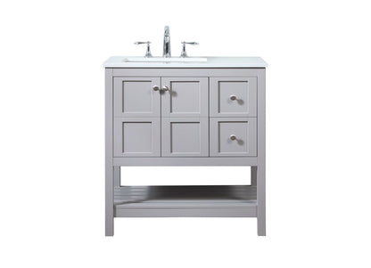 Elegant Furniture & Lighting - Theo 32 inch Single bathroom vanity in grey - VF16432GR veiw 1
