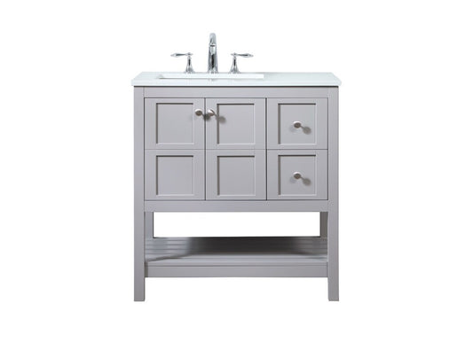 Elegant Furniture & Lighting - Theo 32 inch Single bathroom vanity in grey - VF16432GR veiw 1