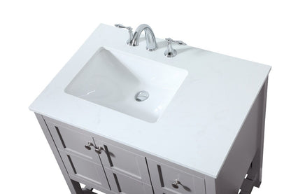 Elegant Furniture & Lighting - Theo 32 inch Single bathroom vanity in grey - VF16432GR veiw 3