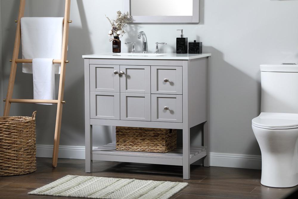 Elegant Furniture & Lighting - Theo 32 inch Single bathroom vanity in grey - VF16432GR veiw 9