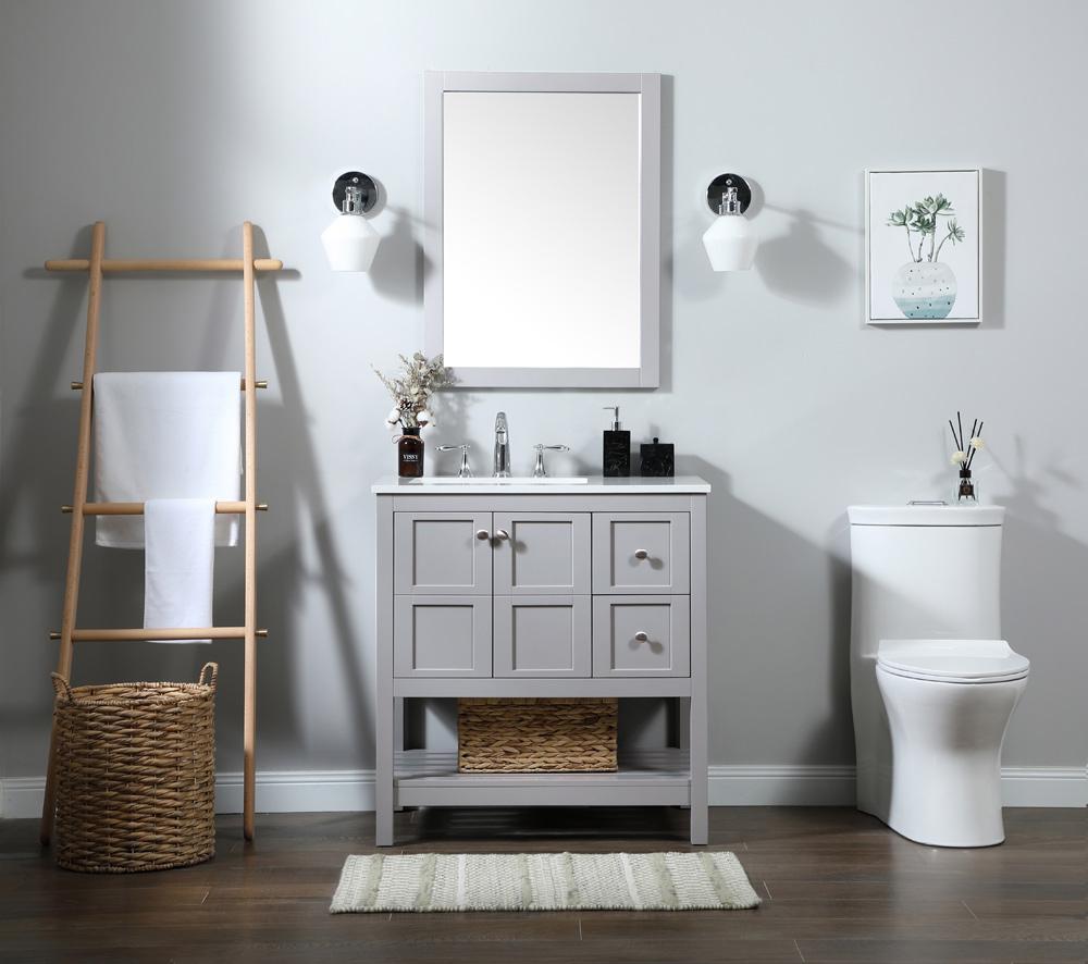 Elegant Furniture & Lighting - Theo 32 inch Single bathroom vanity in grey - VF16432GR veiw 11