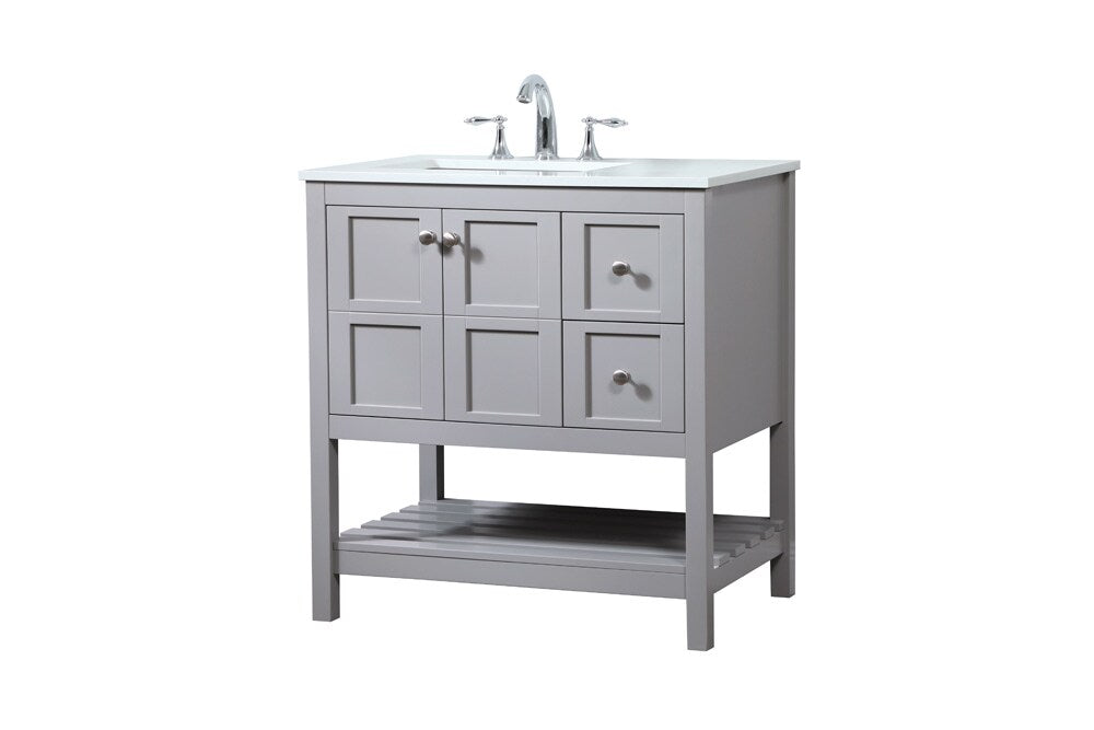 Elegant Furniture & Lighting - Theo 32 inch Single bathroom vanity in grey - VF16432GR veiw 14