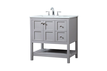 Elegant Furniture & Lighting - Theo 32 inch Single bathroom vanity in grey - VF16432GR veiw 14