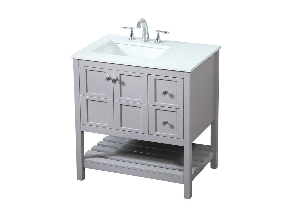 Elegant Furniture & Lighting - Theo 32 inch Single bathroom vanity in grey - VF16432GR veiw 15
