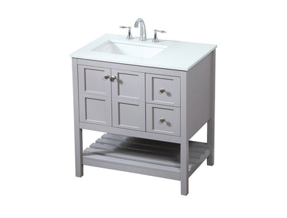 Elegant Furniture & Lighting - Theo 32 inch Single bathroom vanity in grey - VF16432GR veiw 15