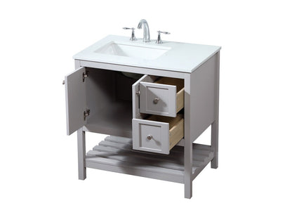 Elegant Furniture & Lighting - Theo 32 inch Single bathroom vanity in grey - VF16432GR veiw 16