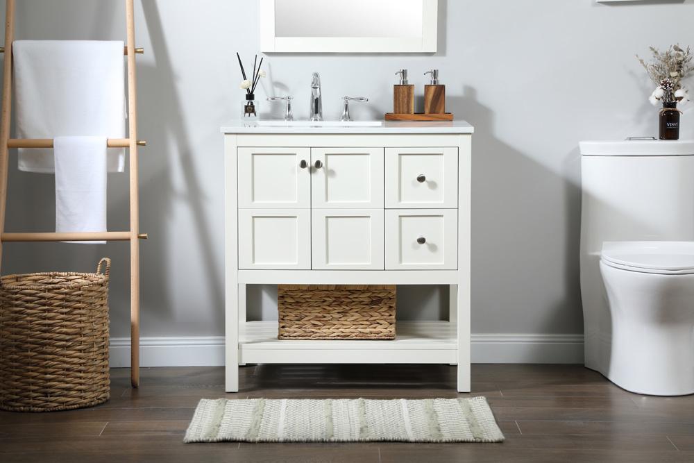 Elegant Furniture & Lighting - Theo 32 inch Single bathroom vanity in white - VF16432WH veiw 2