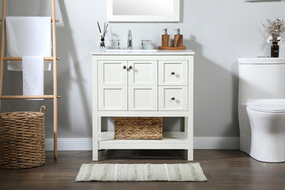 Elegant Furniture & Lighting - Theo 32 inch Single bathroom vanity in white - VF16432WH veiw 2