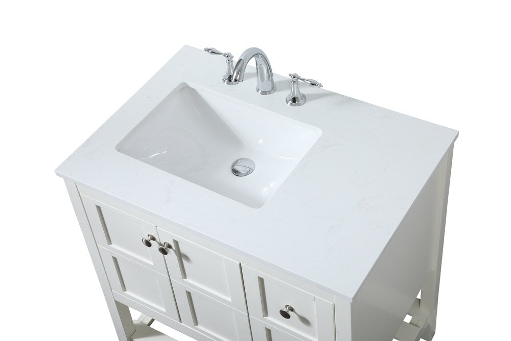 Elegant Furniture & Lighting - Theo 32 inch Single bathroom vanity in white - VF16432WH veiw 3