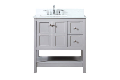 Elegant Furniture & Lighting - Theo 32 inch Single bathroom vanity in grey with backsplash - VF16432GR-BS veiw 1