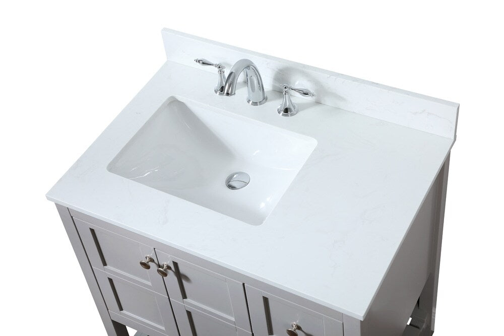 Elegant Furniture & Lighting - Theo 32 inch Single bathroom vanity in grey with backsplash - VF16432GR-BS veiw 3