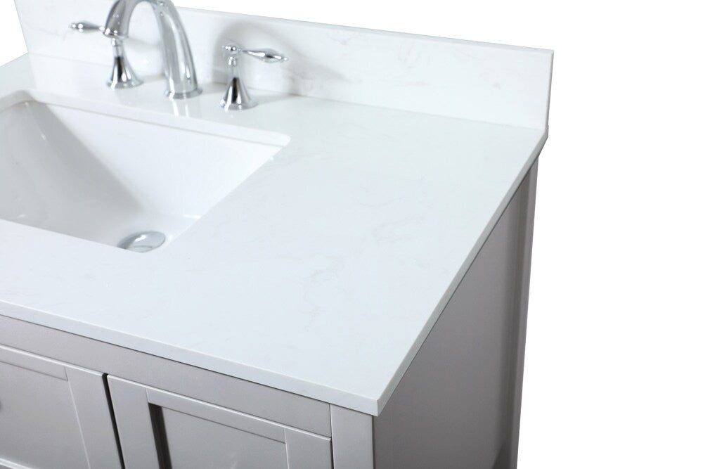 Elegant Furniture & Lighting - Theo 32 inch Single bathroom vanity in grey with backsplash - VF16432GR-BS veiw 4